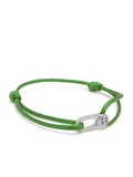 Green String Bracelet with Silver Hook
