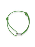Green String Bracelet with Silver Hook