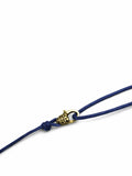 Navy Wrap-Around String Bracelet with Gold Plating