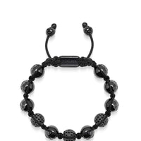Women's Beaded Bracelet with Black Ceramic and Black CZ Beads