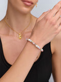 Women's Beaded Bracelet with Aquamarine, Amethyst Lavender, Cherry Quartz, Pearls and Botswana Agate