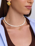Women's Shell Necklace with Gold Details