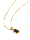Women's Sterling Silver Necklace with Two-in-One Pearl & Black Onyx Pendant