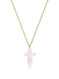 Natural Pearl Cross Chain Necklace