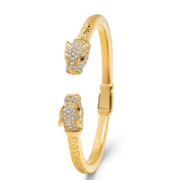 Men's Gold CZ Panther Bangle
