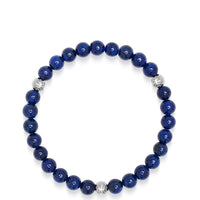 6mm Lapis Lazuli Bracelet with Silver Balls