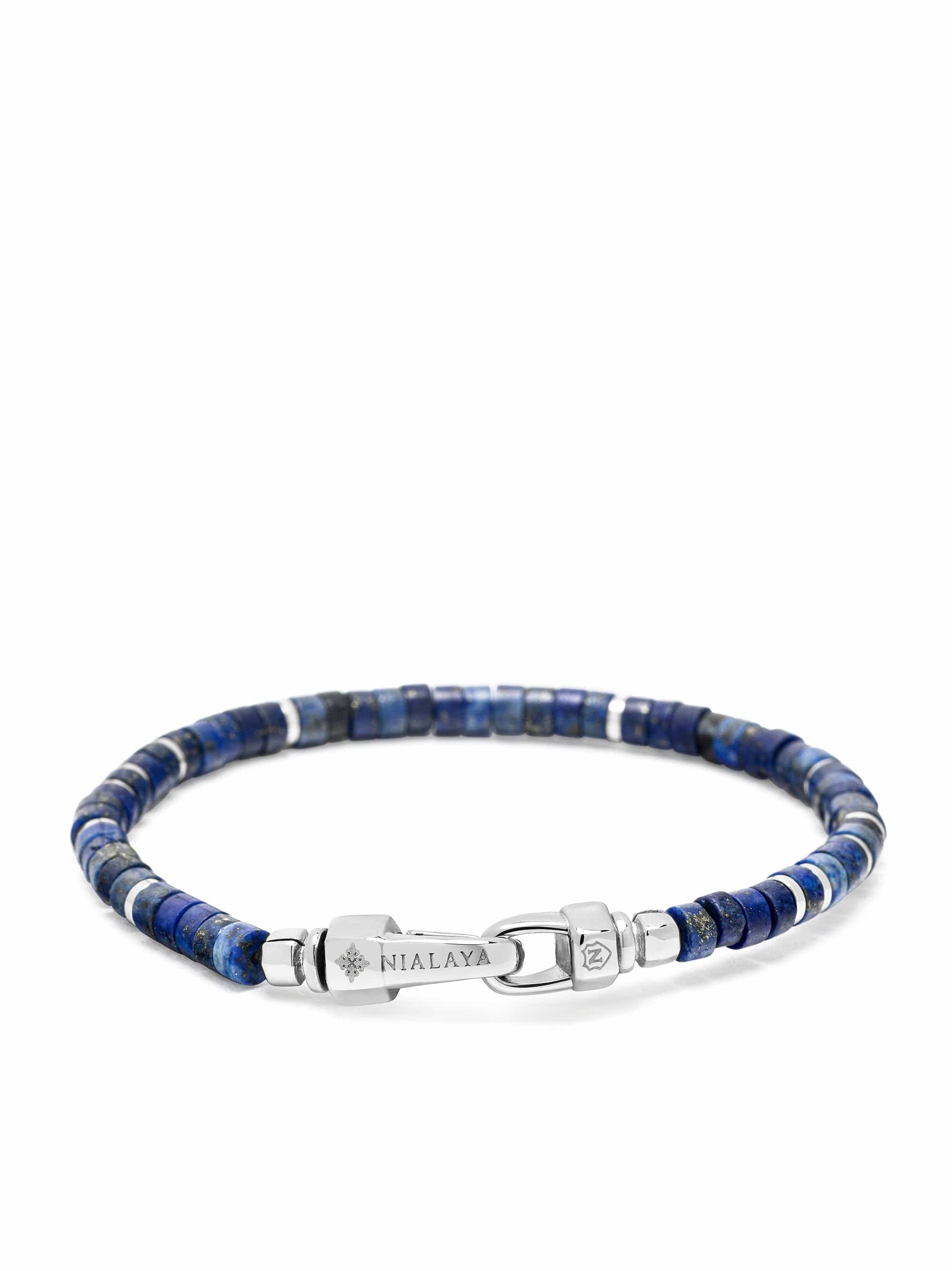 Nialaya Men's Beaded Bracelet Blue Lapis Heishi Bracelet Blue Lapis Heishi Bracelet