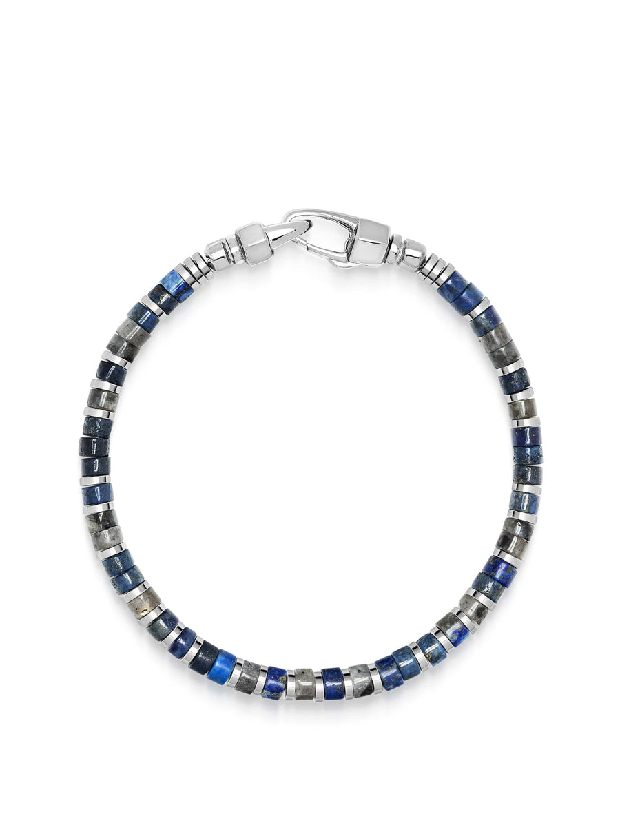 Blue Lapis & Labradorite Heishi Bracelet