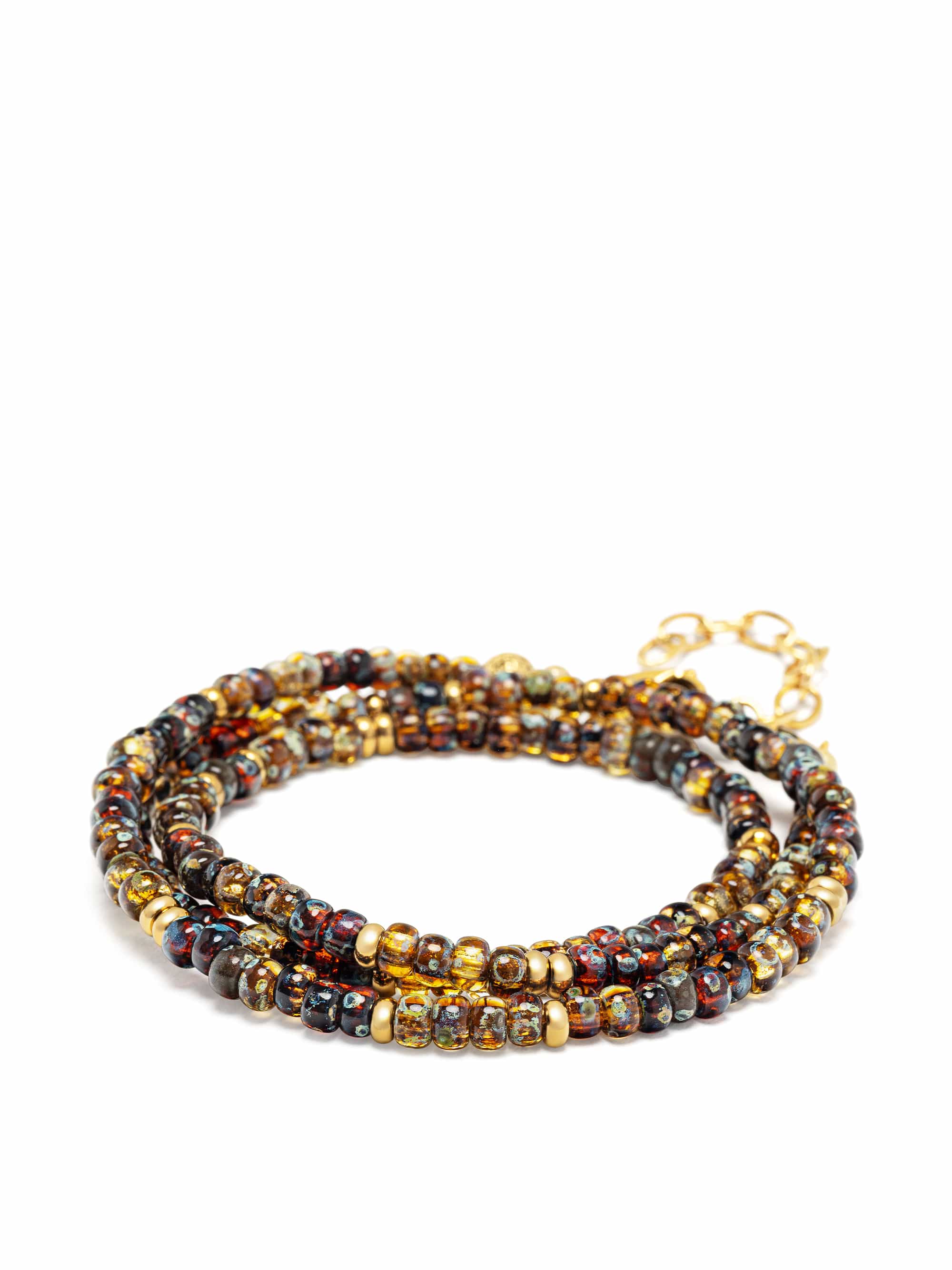 Nialaya Men's Beaded Bracelet Brown Miyuki Wrap Bracelet Brown Miyuki Wrap Bracelet