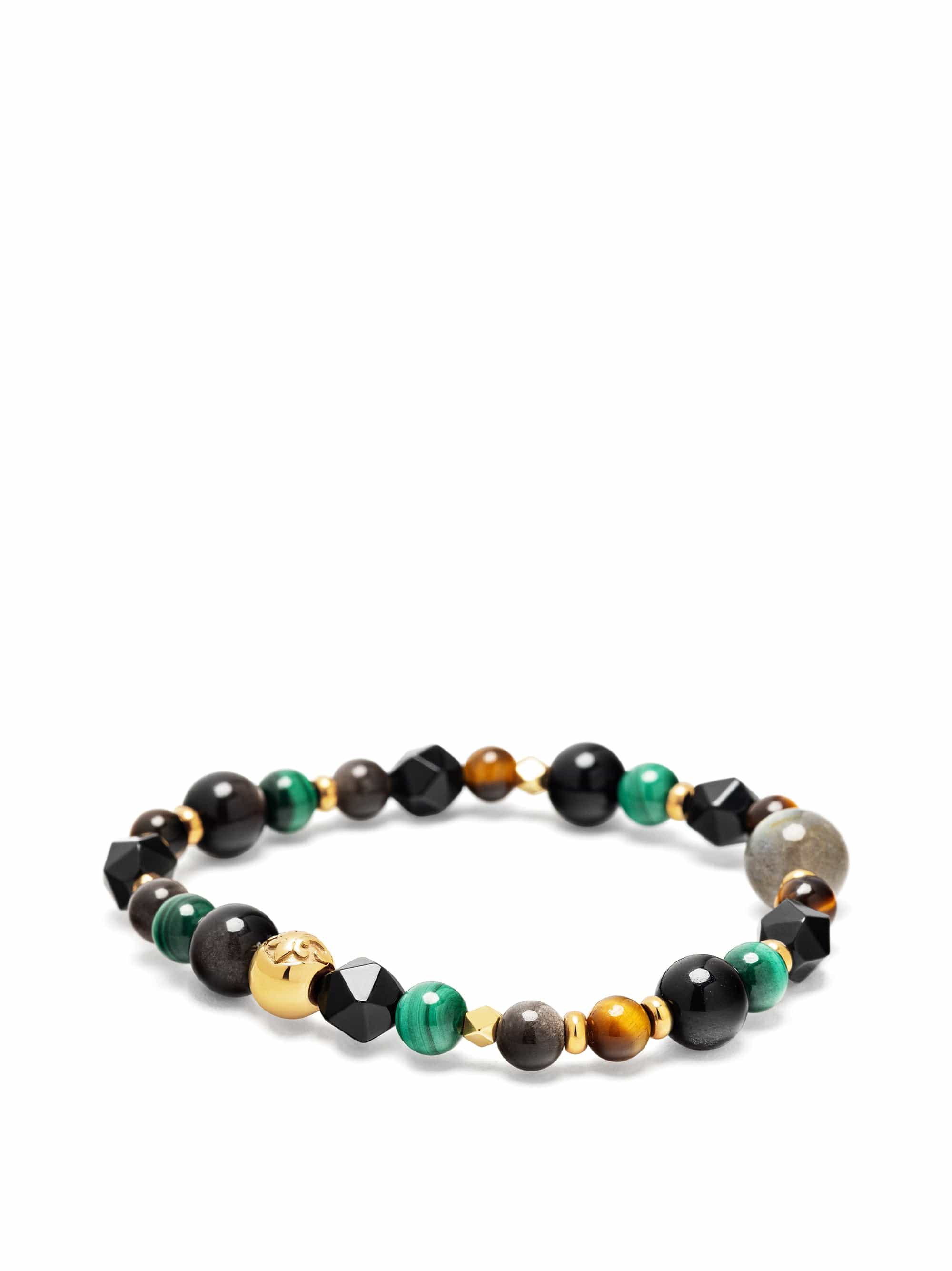 Nialaya Men's Beaded Bracelet Green Malachite Spiritual Power Bracelet Green Malachite Spiritual Power Bracelet