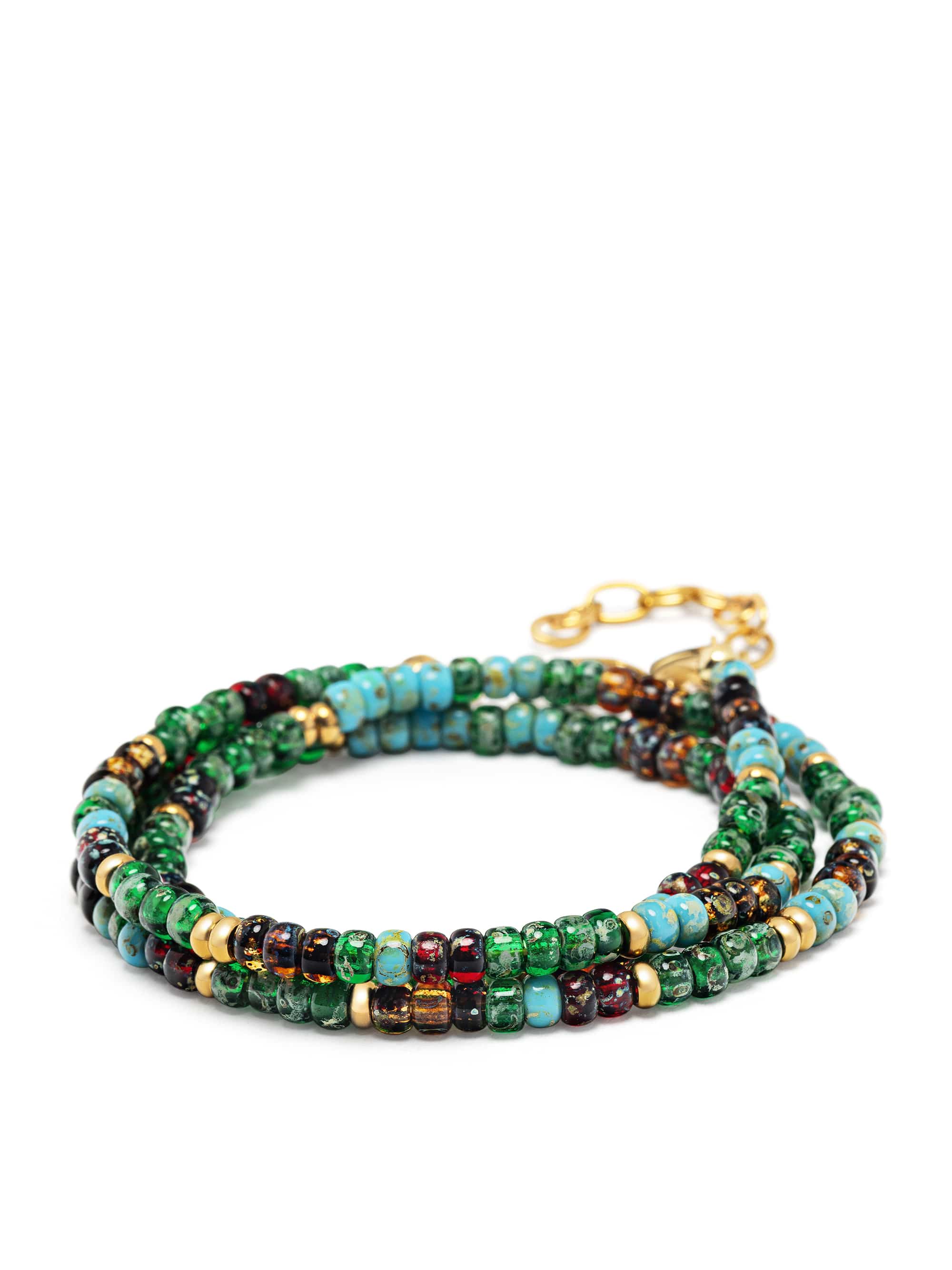 Nialaya Men's Beaded Bracelet Green Miyuki Wrap Bracelet Green Miyuki Wrap Bracelet
