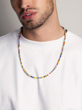 Nialaya Men's Beaded Bracelet Men's Assorted Vintage Trifocal Beaded Necklace