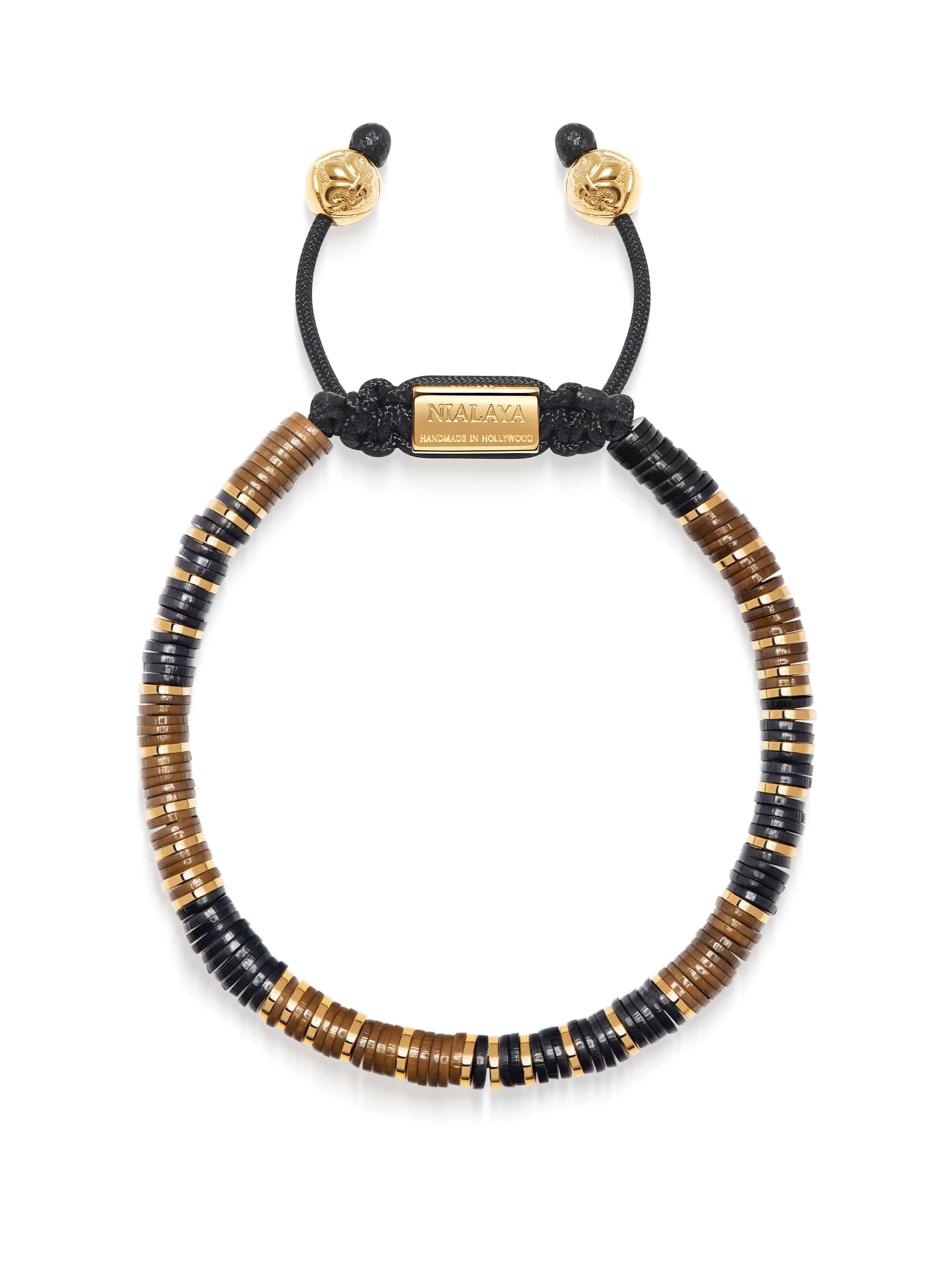 Black and gold bracelet mens sales