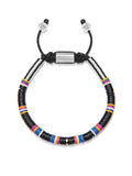 Nialaya Men's Beaded Bracelet Men's Beaded Bracelet with Black Disc Beads