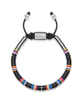 Men's Beaded Bracelet with Black Disc Beads