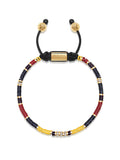 Nialaya Men's Beaded Bracelet Men's Beaded Bracelet with Black, Yellow and Red Mini Disc Beads