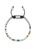 Nialaya Men's Beaded Bracelet Men's Beaded Bracelet with Blue Mini Disc Beads