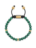 Men's Beaded Bracelet with Malachite and Gold