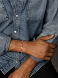 Nialaya Men's Beaded Bracelet Men's Beaded Bracelet with Pink Mini Disc Beads