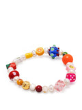 Nialaya Men's Beaded Bracelet Men's Berry Pearl Bracelet with Assorted Beads