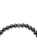 Nialaya Men's Beaded Bracelet Men's Black Diamond Wristband with Onyx
