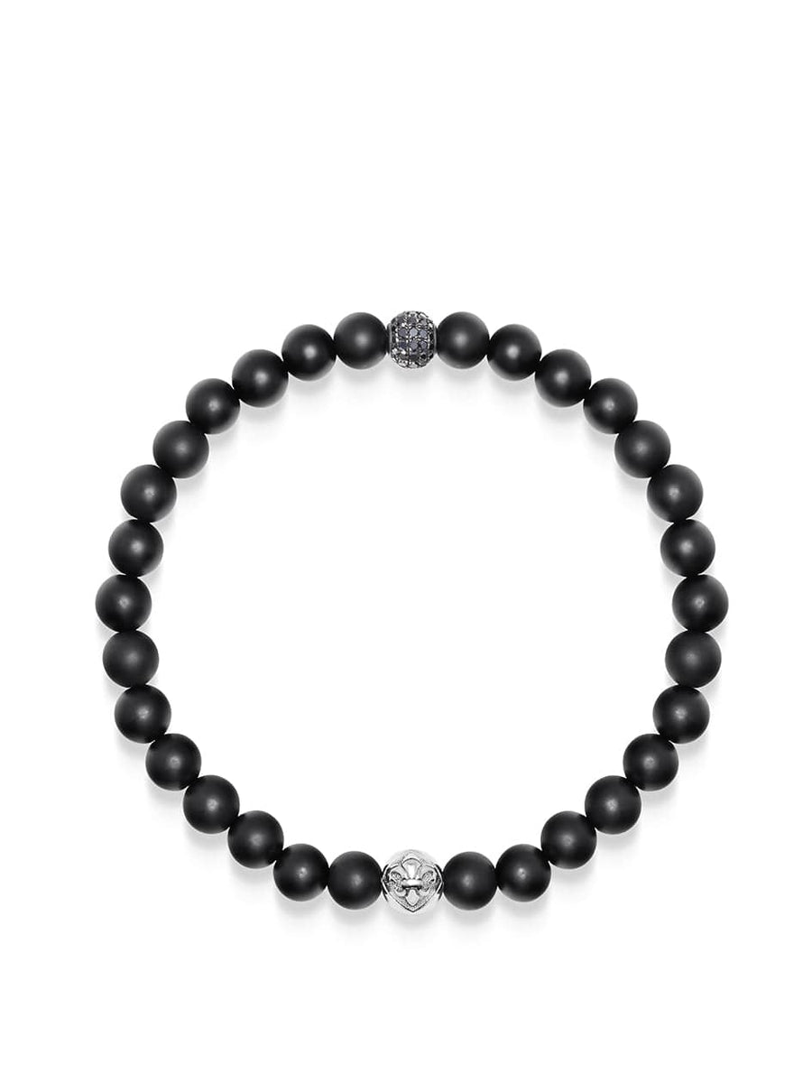 Men's Black Diamond Wristband with Onyx