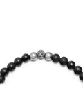 Nialaya Men's Beaded Bracelet Men's Black Diamond Wristband with Onyx and Hematite