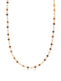 Nialaya Men's Beaded Bracelet Men's Mini Beaded Necklace with Pearls and Tiger Eye Men's Mini Beaded Necklace with Pearls and Tiger Eye
