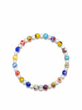 Nialaya Men's Beaded Bracelet Men's Pearl Wristband with Hand-Painted Glass Beads