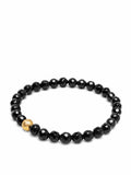 Nialaya Men's Beaded Bracelet Men's Wristband with Agate and Gold Men's Wristband with Agate and Gold