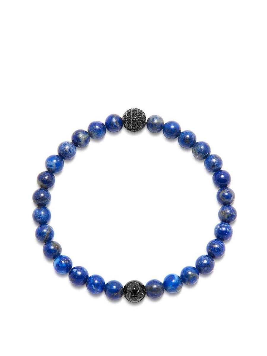 Wristband with Blue Lapis and Black CZ Diamond
