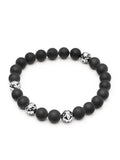 Nialaya Men's Beaded Bracelet Men's Wristband with Matte Onyx