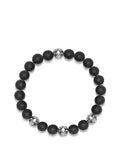 Nialaya Men's Beaded Bracelet Men's Wristband with Matte Onyx