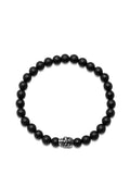 Men's Wristband with Matte Onyx and Black Skull