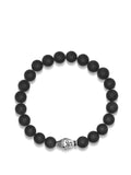 Nialaya Men's Beaded Bracelet Men's Wristband with Matte Onyx and Buddha