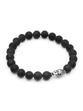 Nialaya Men's Beaded Bracelet Men's Wristband with Matte Onyx and Buddha