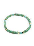 Nialaya Men's Beaded Bracelet Men's Wristband with Turquoise and African Turquoise Heishi Beads