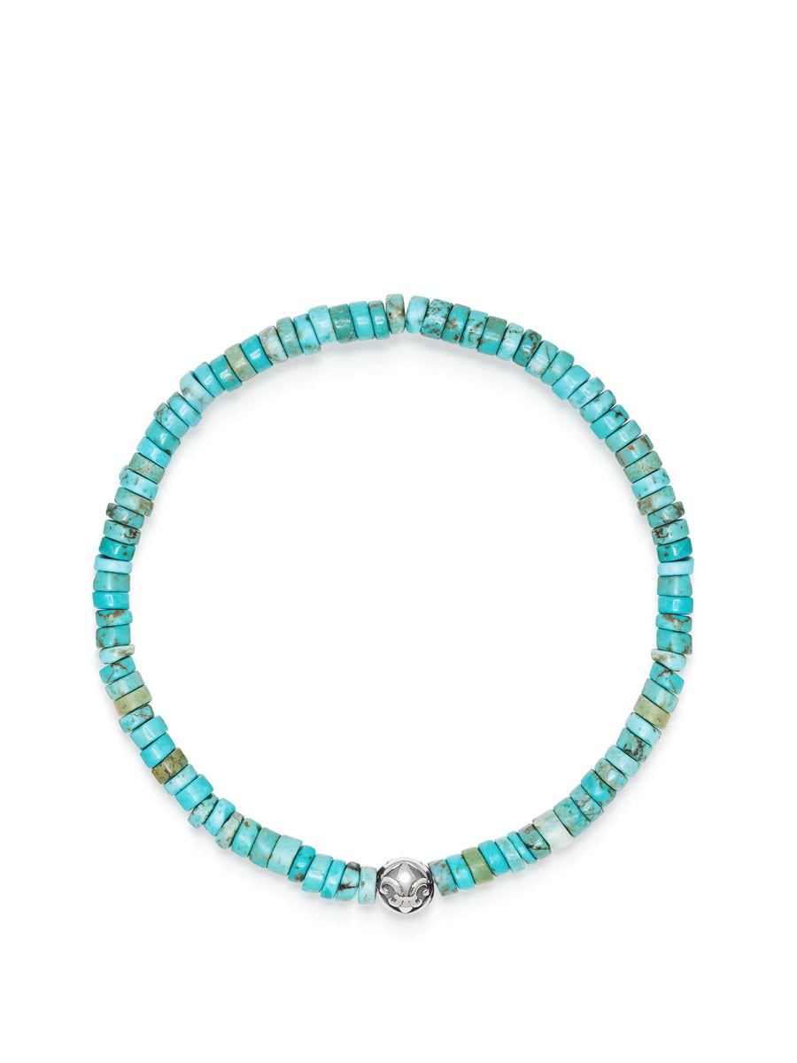 Men's Wristband with Turquoise Heishi Beads