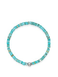 Nialaya Men's Beaded Bracelet Men's Wristband with Turquoise Heishi Beads