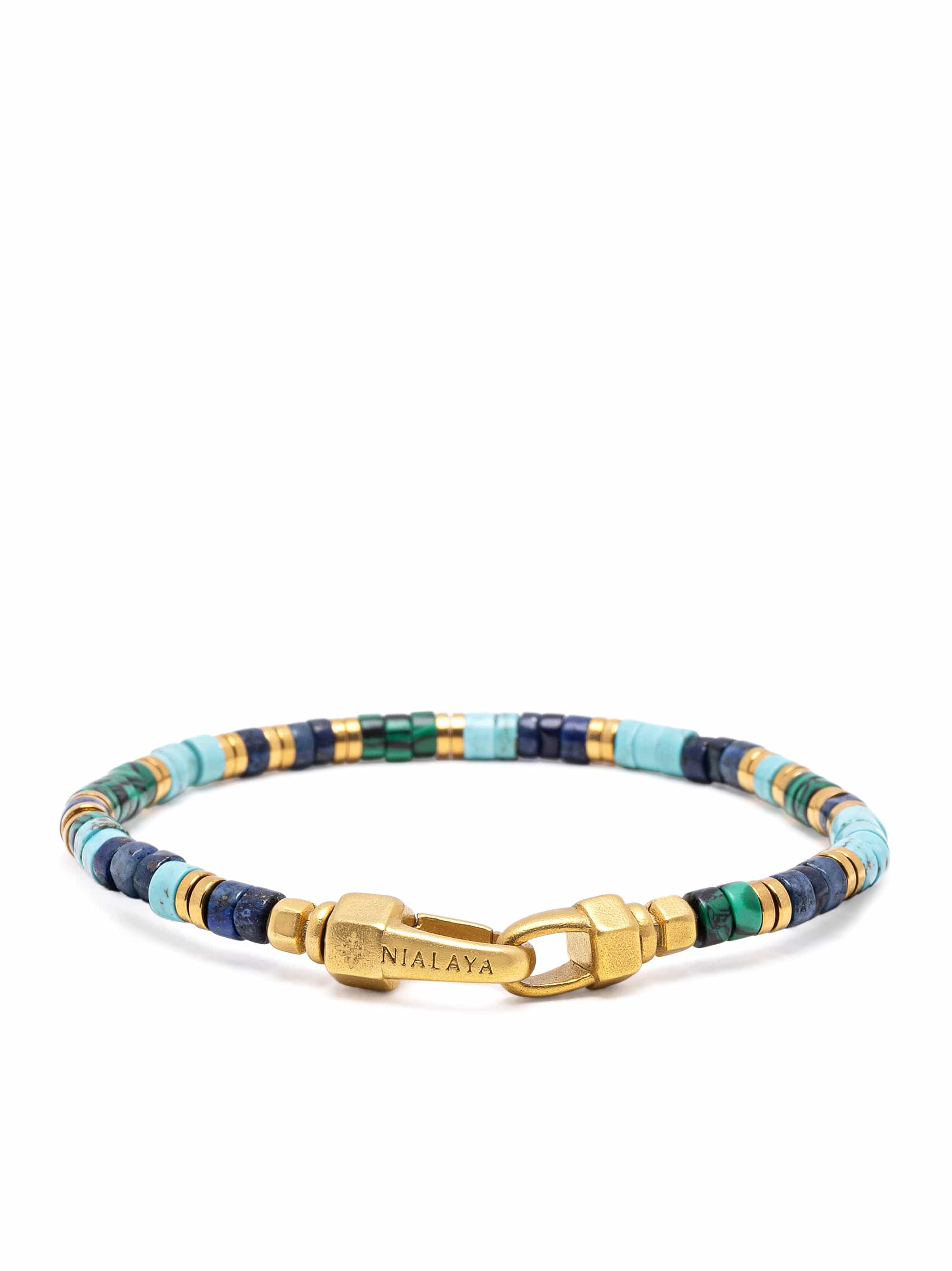 Nialaya Men's Beaded Bracelet Multicolor Heishi Bracelet Multicolor Heishi Bracelet