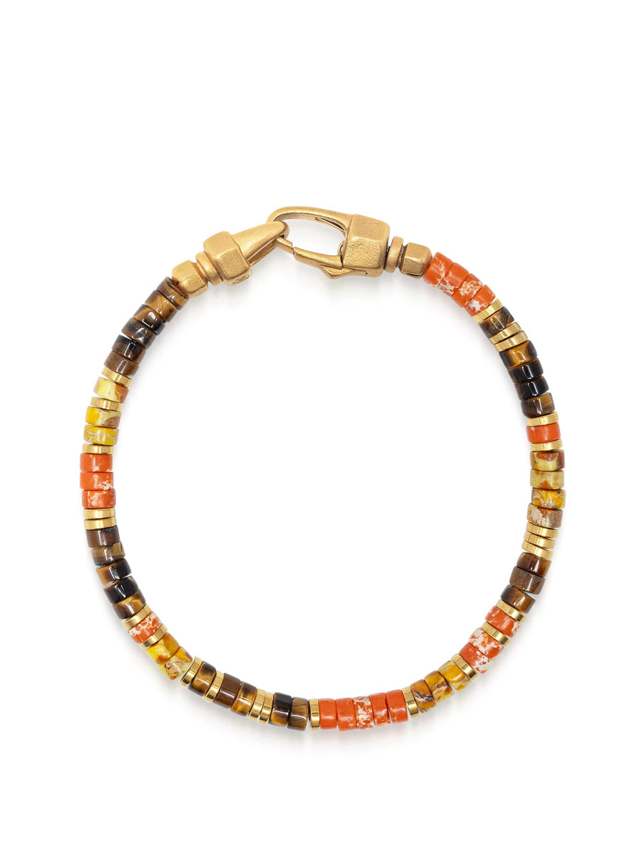 Orange Jasper & Tiger Eye Heishi Bracelet
