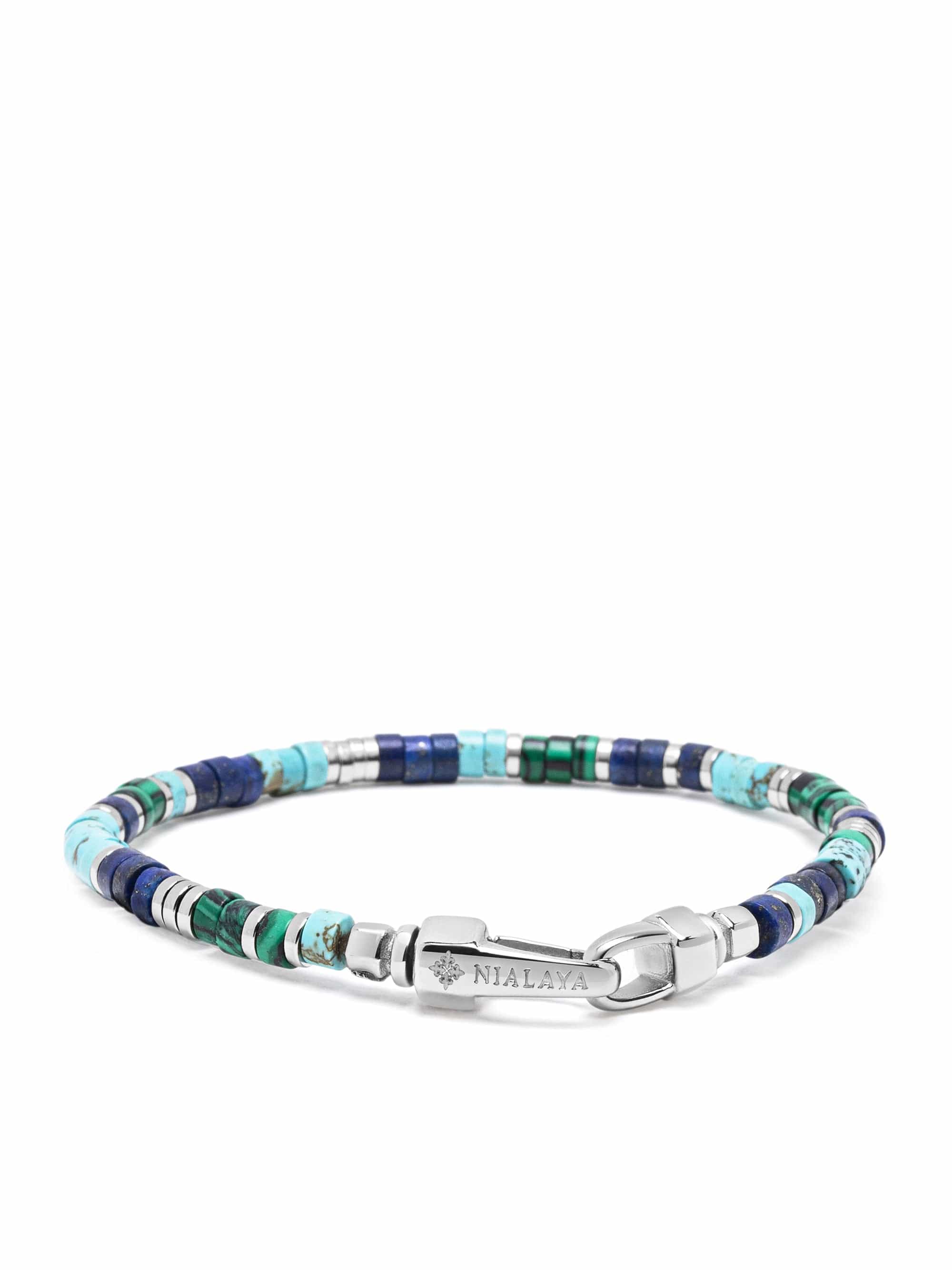 Nialaya Men's Beaded Bracelet Riviera Ocean Heishi Bracelet Riviera Ocean Heishi Bracelet
