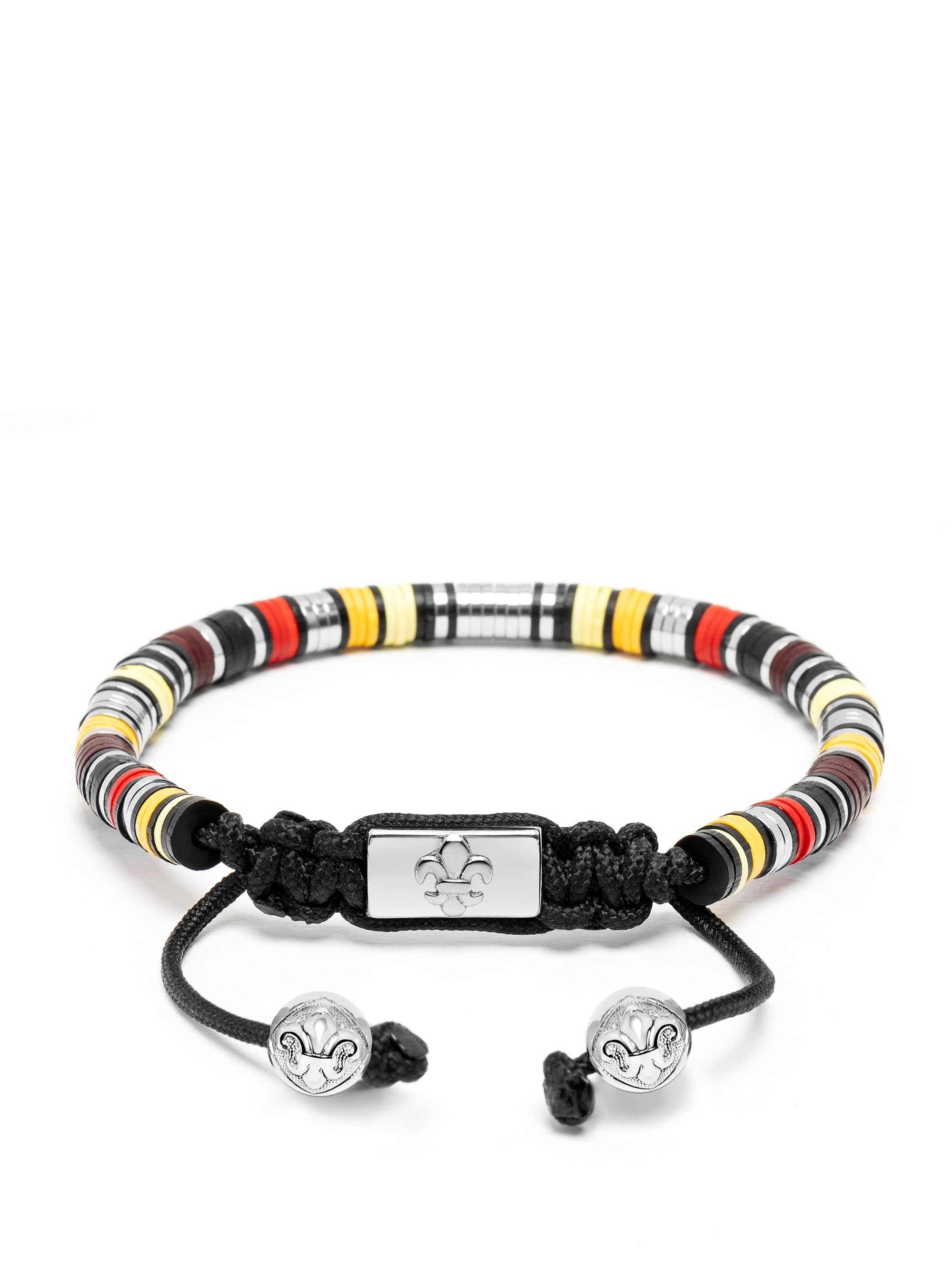 Nialaya Men's Beaded Bracelet Solar Power Disc Bracelet Solar Power Disc Bracelet