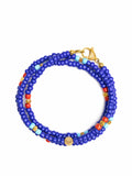 The Mykonos Collection - Blue and Red Vintage Glass Beads with Turquoise