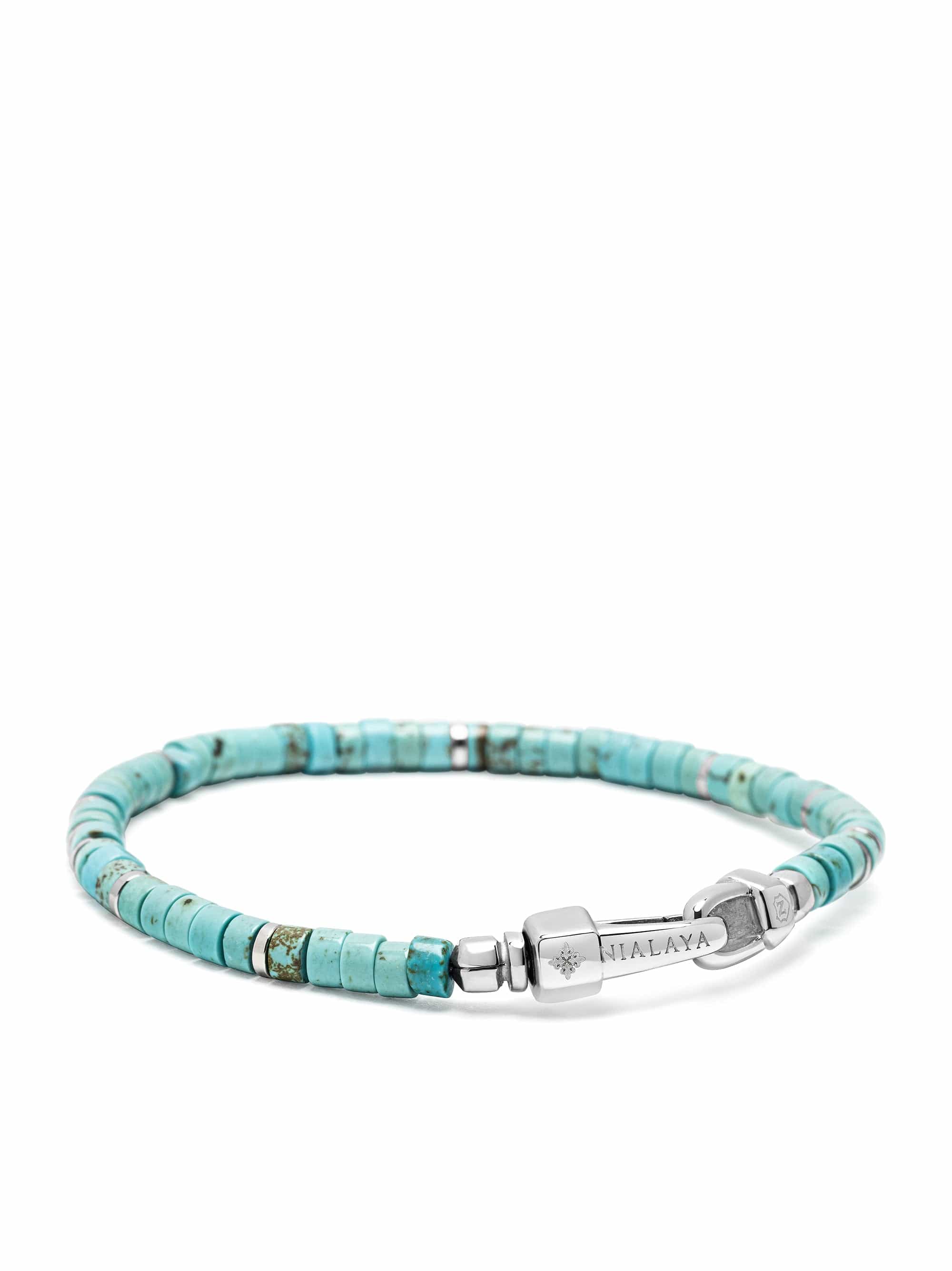 Nialaya Men's Beaded Bracelet Turquoise Heishi Bracelet Turquoise Heishi Bracelet