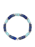 Nialaya Men's Beaded Bracelet Wristband with Blue Lapis and Turquoise Heishi Beads