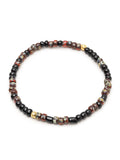 Nialaya Men's Beaded Bracelet Wristband with Dark Japanese Miyuki Beads