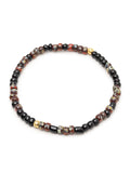 Nialaya Men's Beaded Bracelet Wristband with Dark Japanese Miyuki Beads