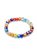 Nialaya Men's Beaded Bracelet Wristband with Evil Eye Glass Beads