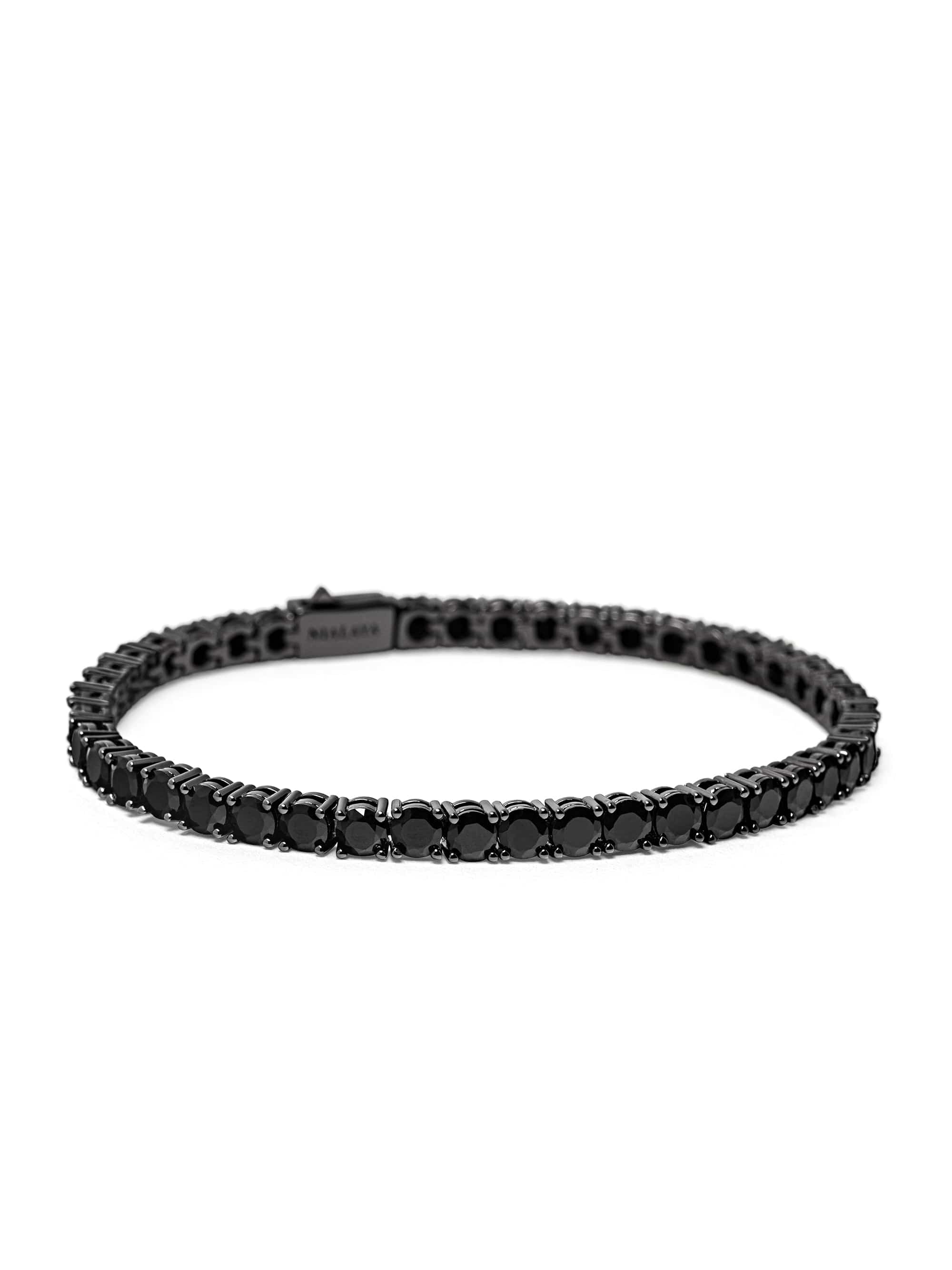 Nialaya Men's Bracelet Black Tennis Bracelet Black Tennis Bracelet
